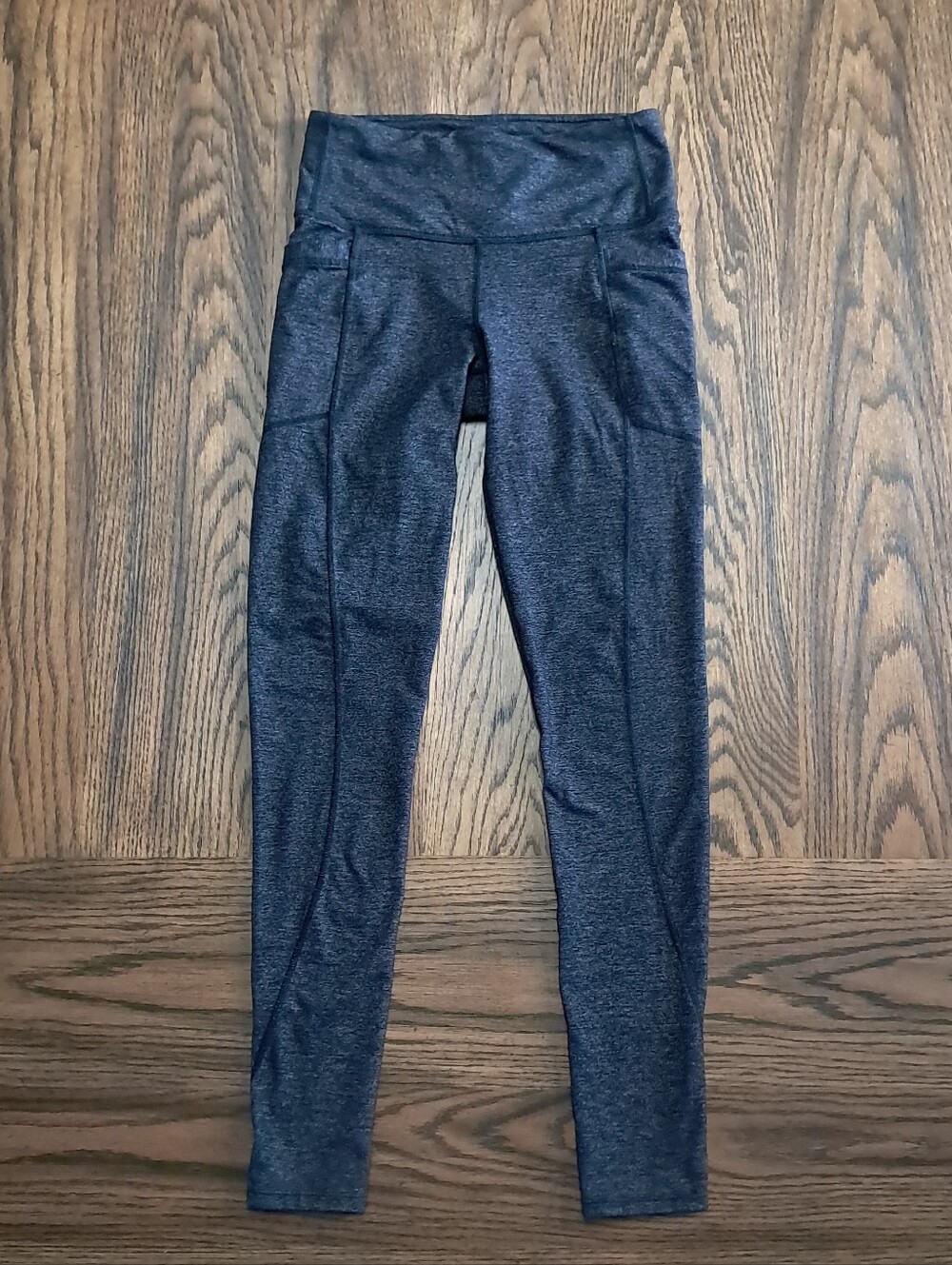 Athleta Blue High-Waist Leggings with Side Pockets Womens Xs Black/Gray